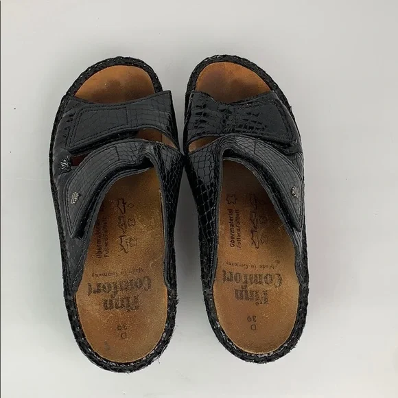 Finn Comfort Germany Sz 39 Black Preowned - Picture 2 of 8